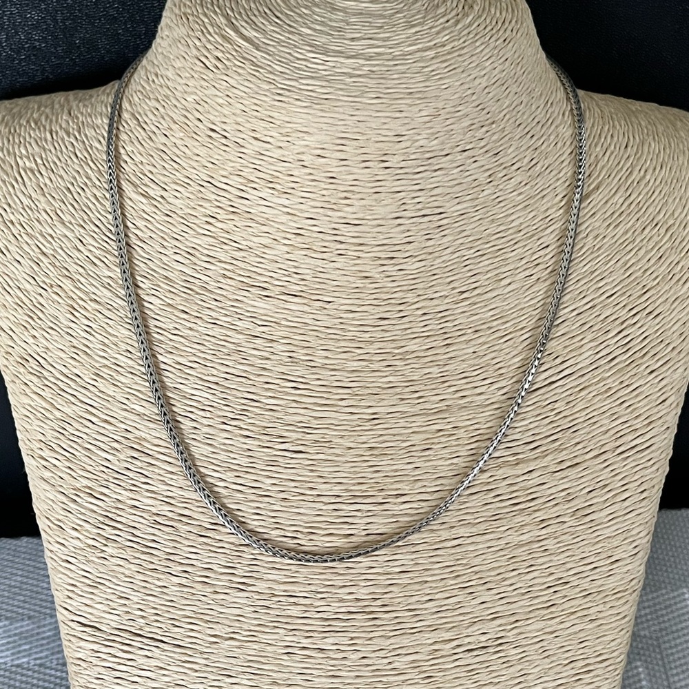 JOHN HARDY LUXURY AUTHENTIC STERLING SILVER CLASSIC WOVEN STYLE CHAIN